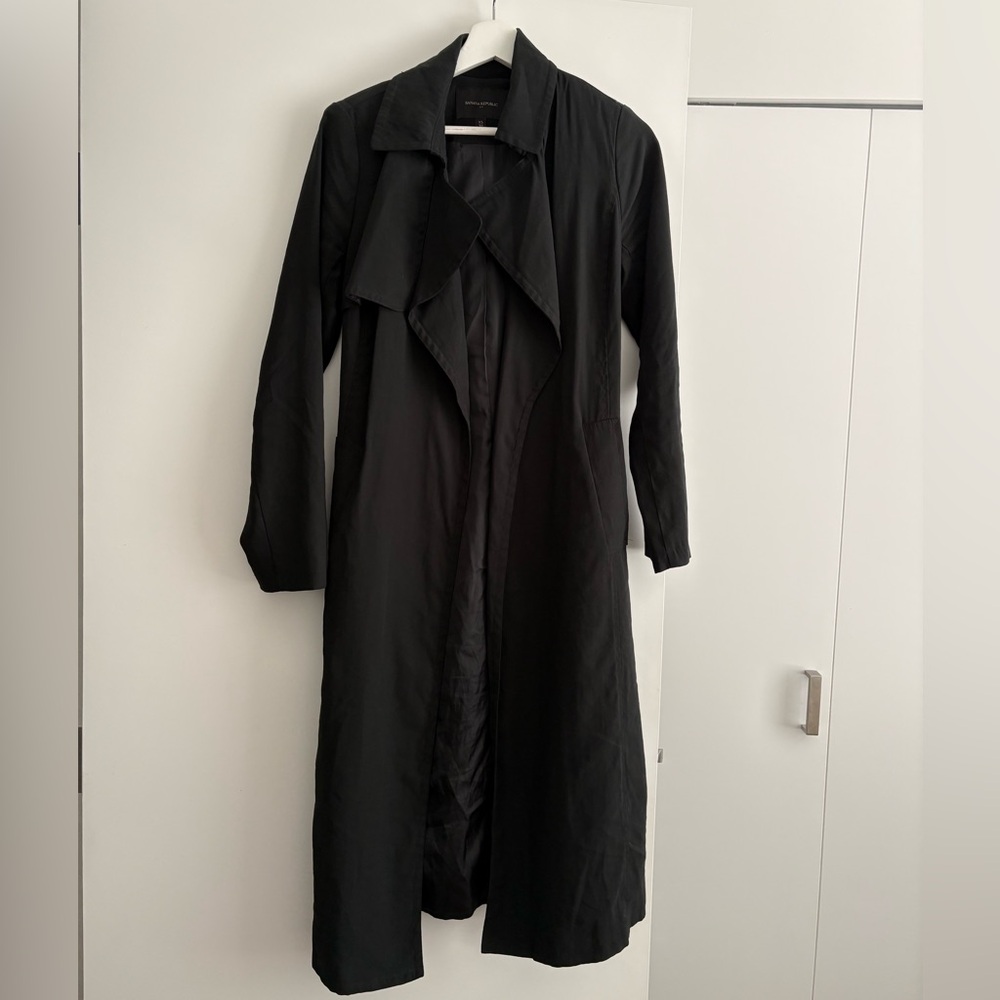 Banana Republic Black Trench Coat size XS